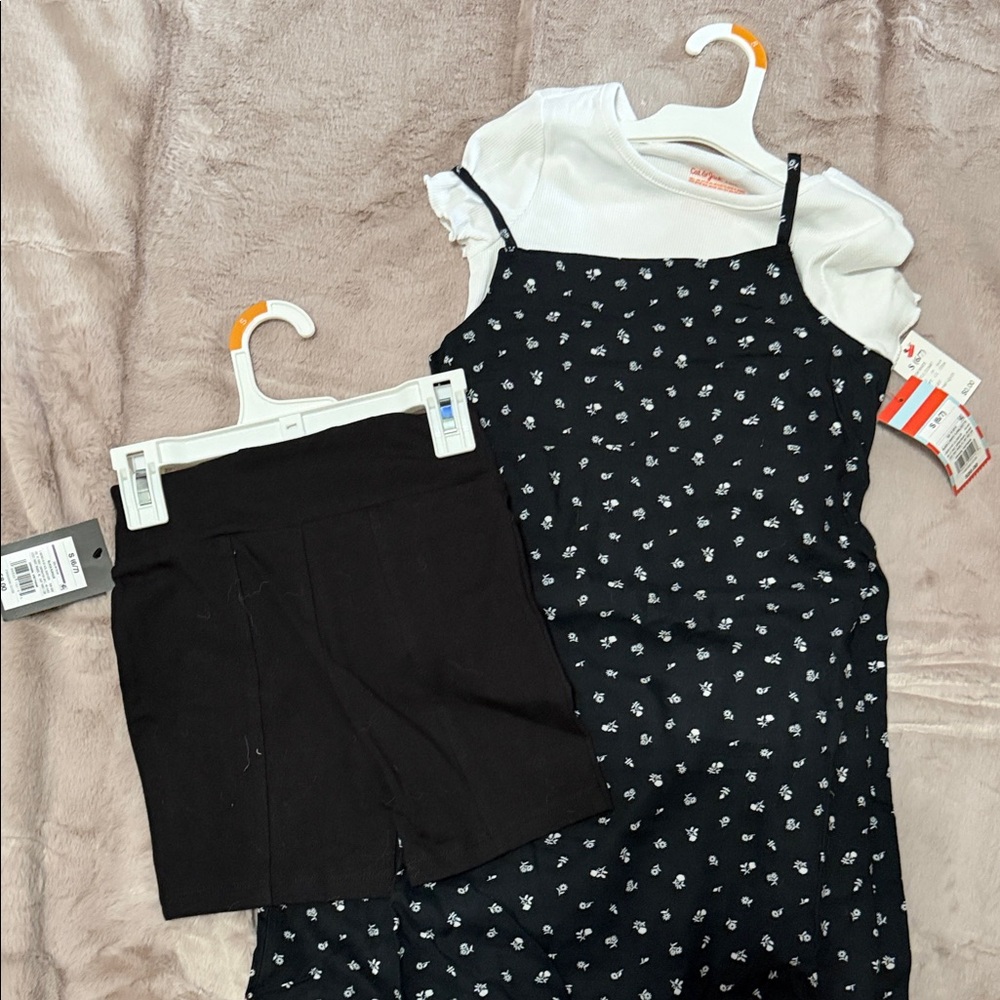 Cat & Jack Black and White Floral Dress Set